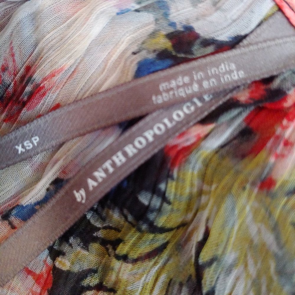 By Anthropologie sheer angelic hippie boho maxi dress cottagecore XSP 100% Cupro - Picture 13 of 13